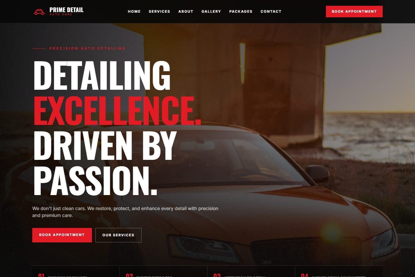 Car Detailing page screenshot 1