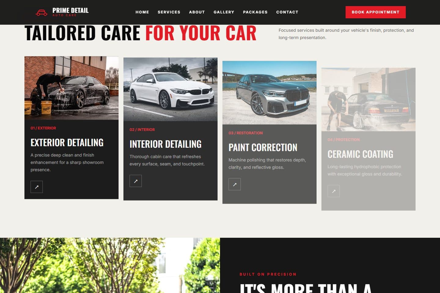 Car Detailing page screenshot 2
