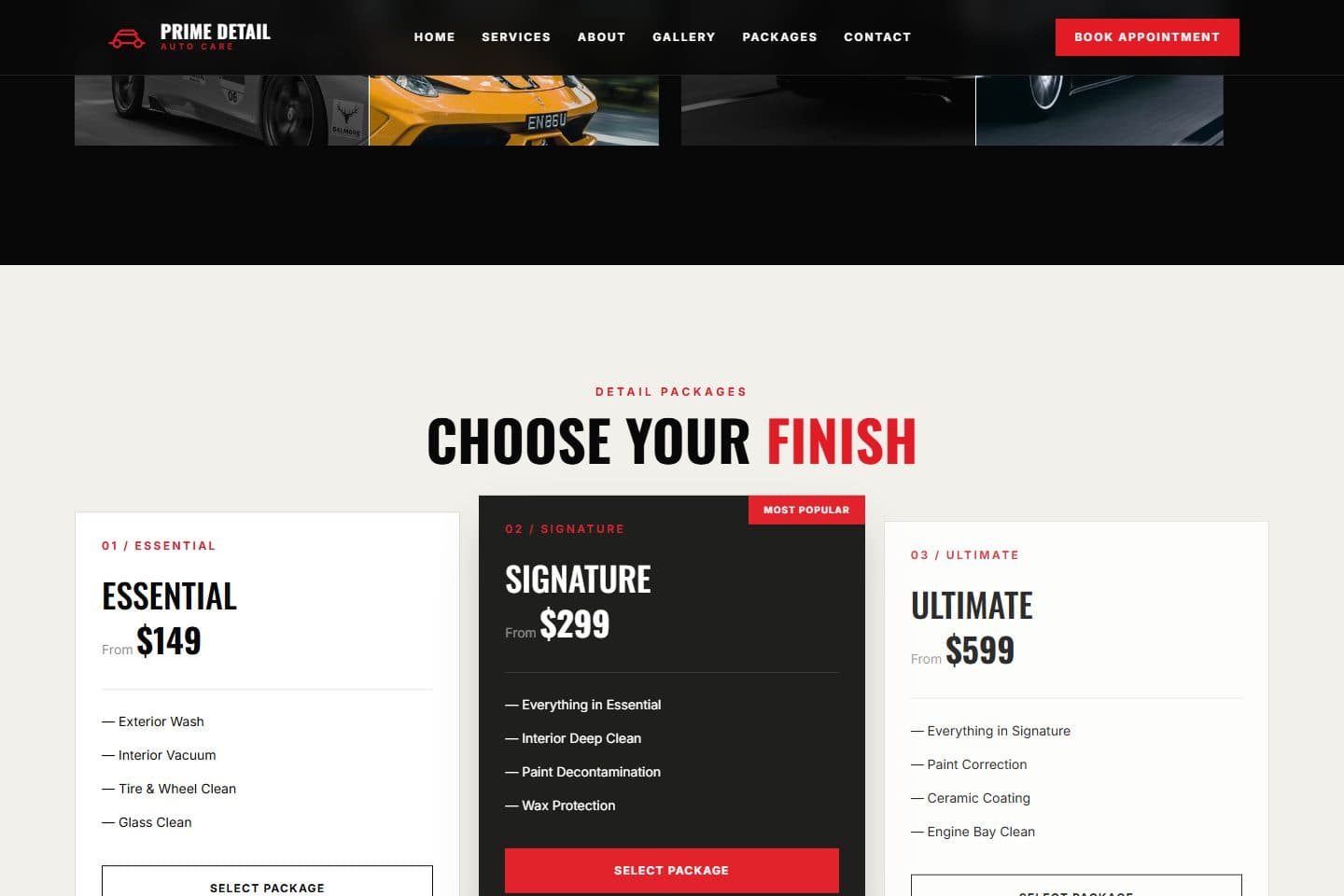 Car Detailing page screenshot 4