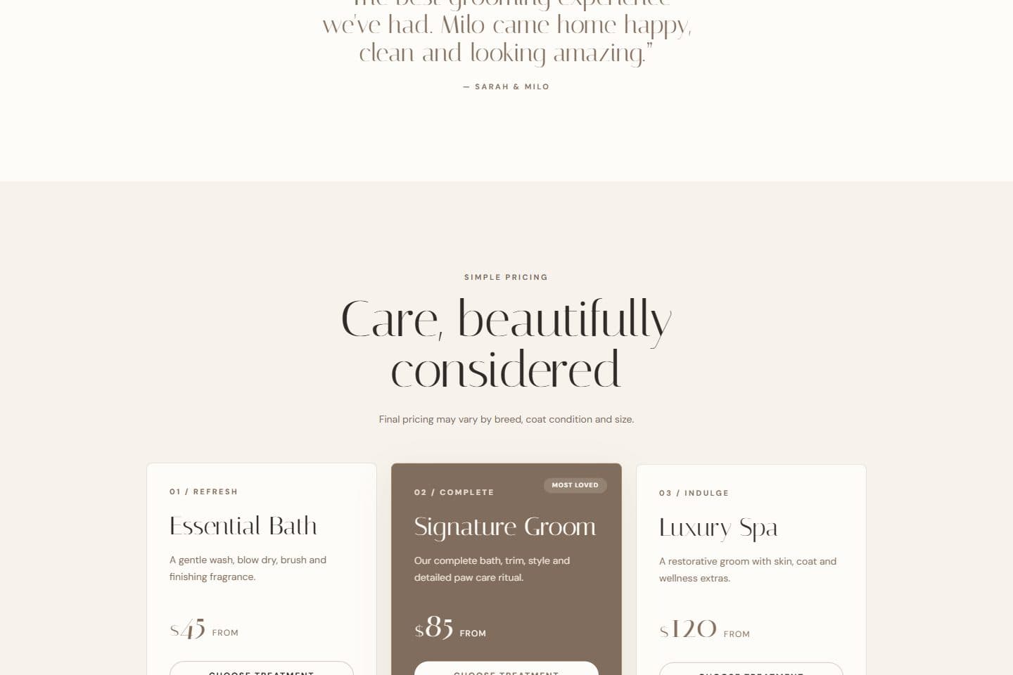 Dog Groomer page screenshot 4